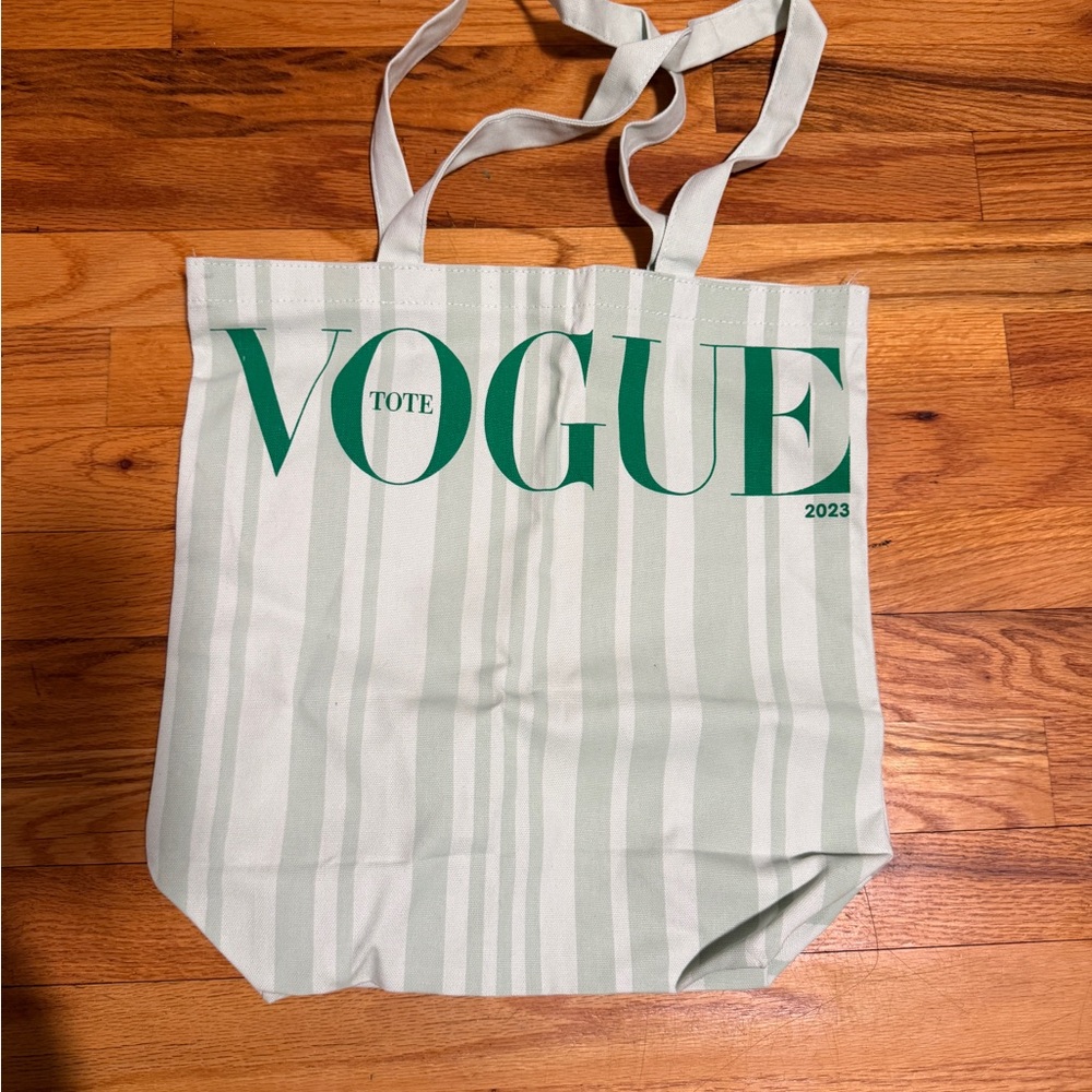 Vogue Tote Bag - Mint Stripes